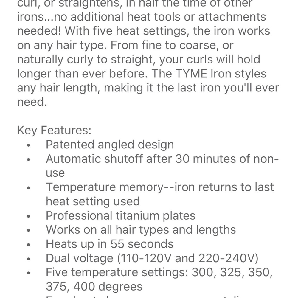 Tyme flat iron - Picture 5 of 5